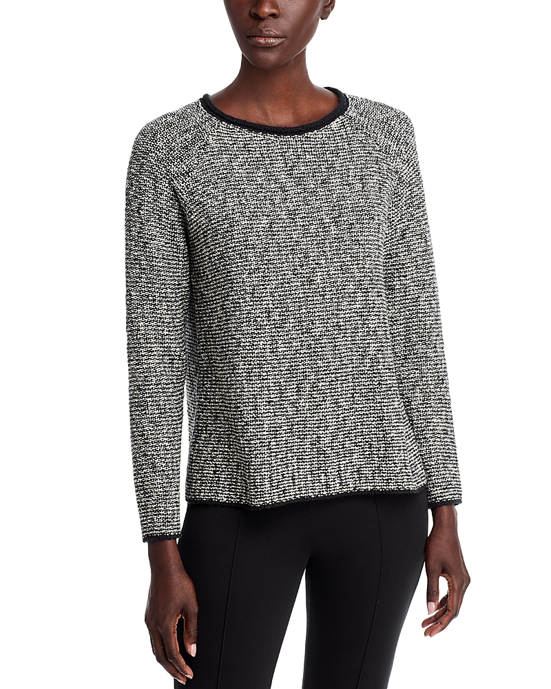 Eileen Fisher Jewel Neck Sweater In Black