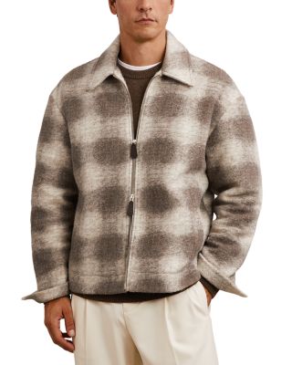 Sorento Long Sleeve Zip Through Brushed Check Overshirt