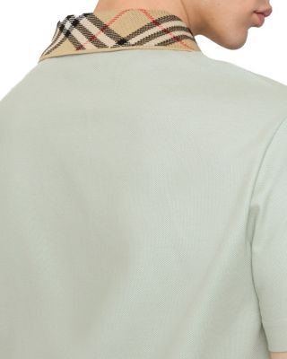 Check Collar Cotton Polo Shirt