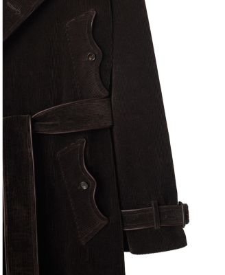 Long Corduroy Trench Coat