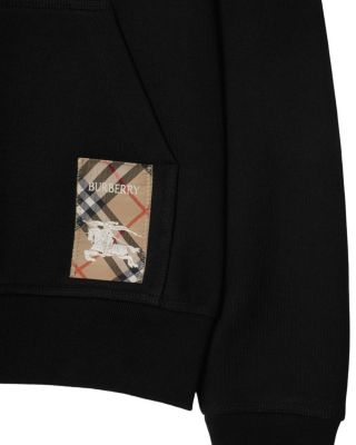 Check Label Cotton Hoodie