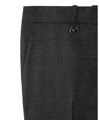 Check Wool Cashmere Tailored Trousers