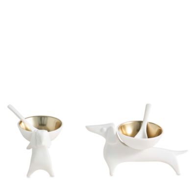 Menagerie Dachshund Salt/Pepper Cellar, Set of 2