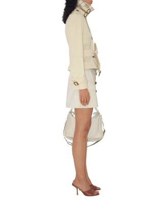 Cropped Cotton Blend Trench Jacket