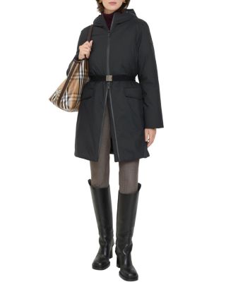  Mid-length Hooded Nylon Coat