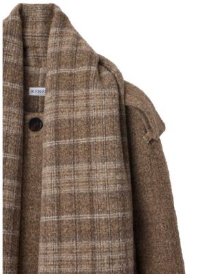 Detachable Scarf Wool Blend Jacket
