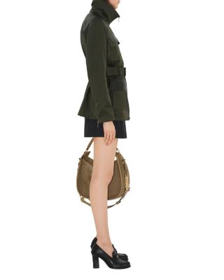 Leather Trim Nylon Blend Field Jacket