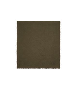  Wide Check Wool Silk Scarf