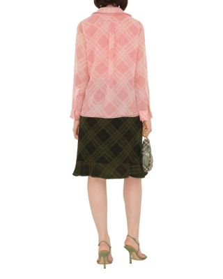  Check Silk Wrap Skirt