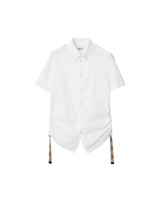 Check Trim Cotton Shirt