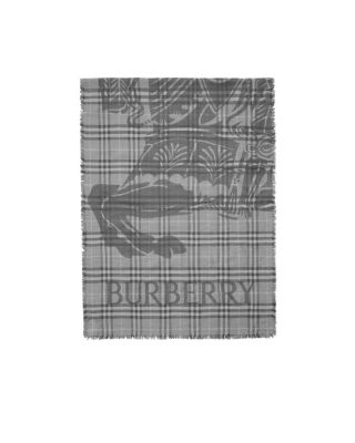  Wide Knight Check Wool Silk Scarf