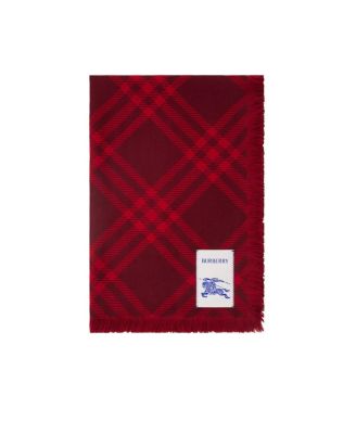  Wide Check Wool Silk Scarf