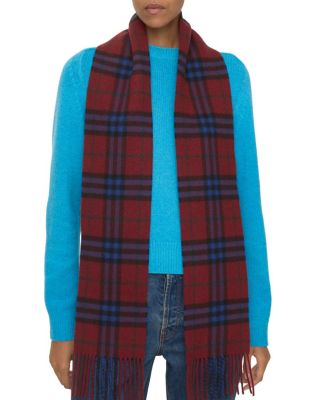 Narrow Check Cashmere Scarf