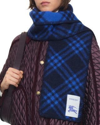  Narrow Check Wool Scarf