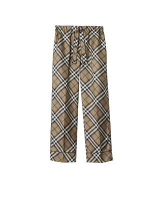 Check Silk Pyjama Trousers