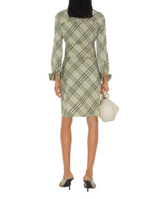 Check Stretch Linen Shirt Dress