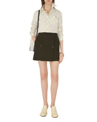 Bonded Gabardine Trench Mini Skirt