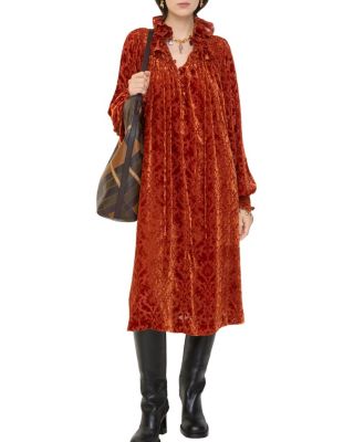 Baroque Silk Blend Velvet Dress