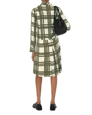 Ribbon Check Silk Dress