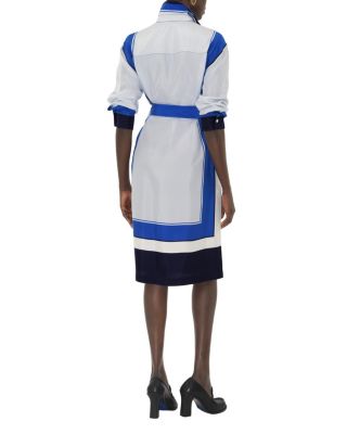 Knight Stamp Box Silk Shirt Dress