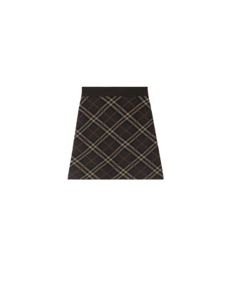 Check Wool Cashmere Skirt