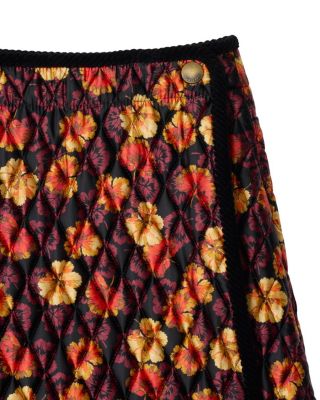 Geranium Leaf Quilted Nylon Skirt