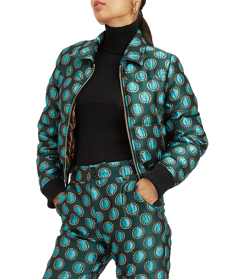 La Doublej La Comasca Puffer Bomber Jacquard Winter Sun Emerald