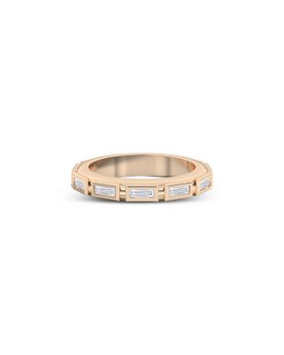 Certified Lab Grown Diamond Baguette Le Corbusier Puff Set Band in 14K Yellow Gold, 0.67 tcw