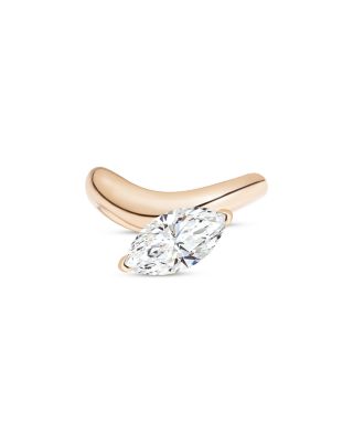 Certified Lab Grown Diamond Cloud Offset Marquis Ring in 14K Yellow Gold, 2.11 tcw