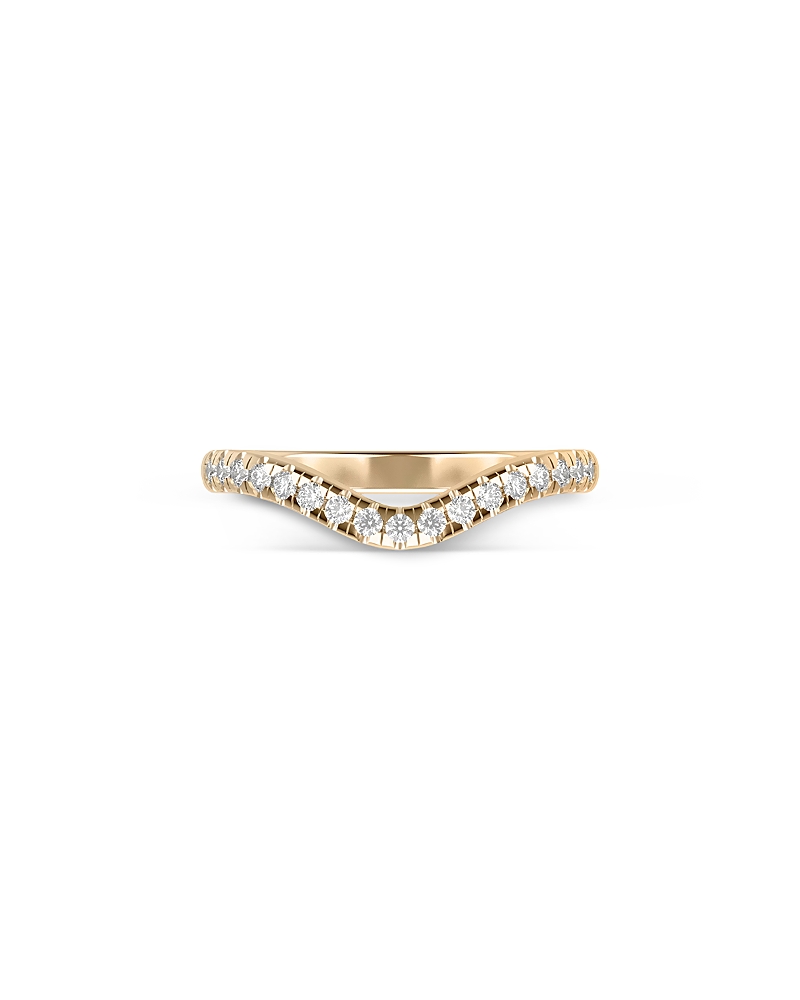 Shahla Karimi From The Luxe Collection Certified Lab Grown Diamond Gaudi Batllo Curved Pave Band In 14k Yellow Gol In Gold