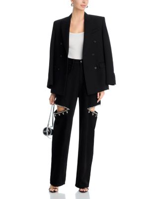 Ayla High Rise Embellished Jeans in Black