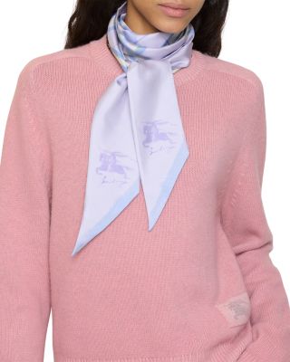 Skinny Watercolor Check Silk Scarf