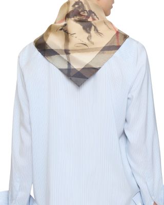 Watercolor Check Silk Scarf 