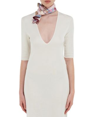 Gancini Print Square Silk Scarf