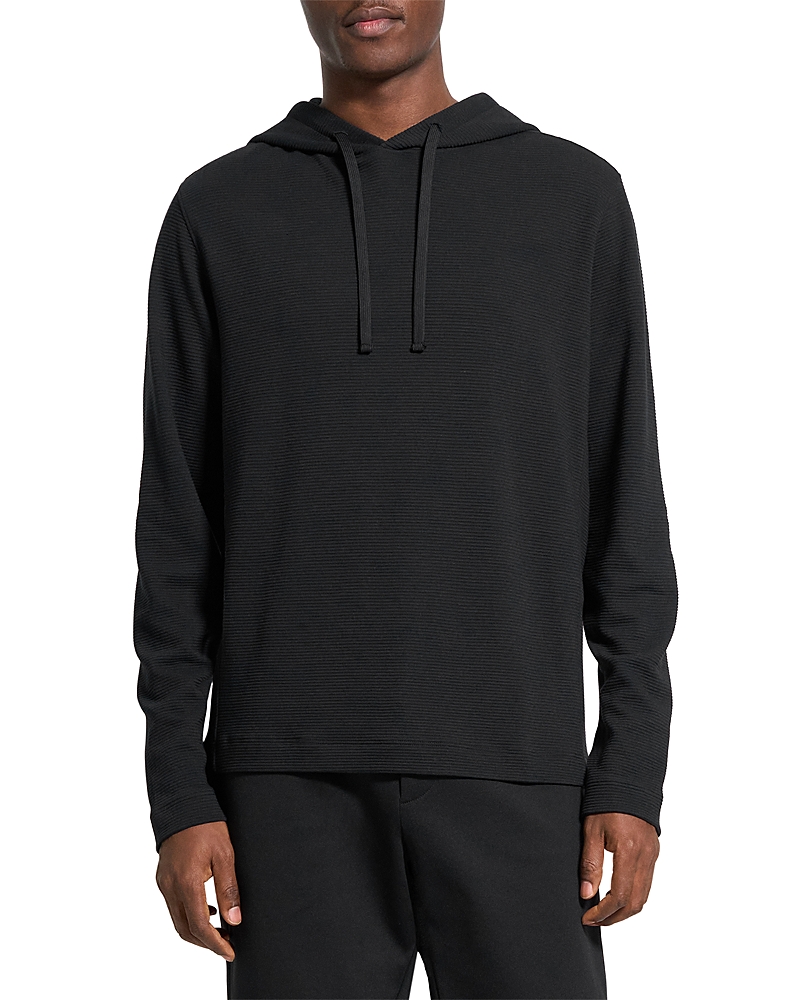 Theory Delroy In Studio T Jacquard Relaxed Fit Hoodie In Black