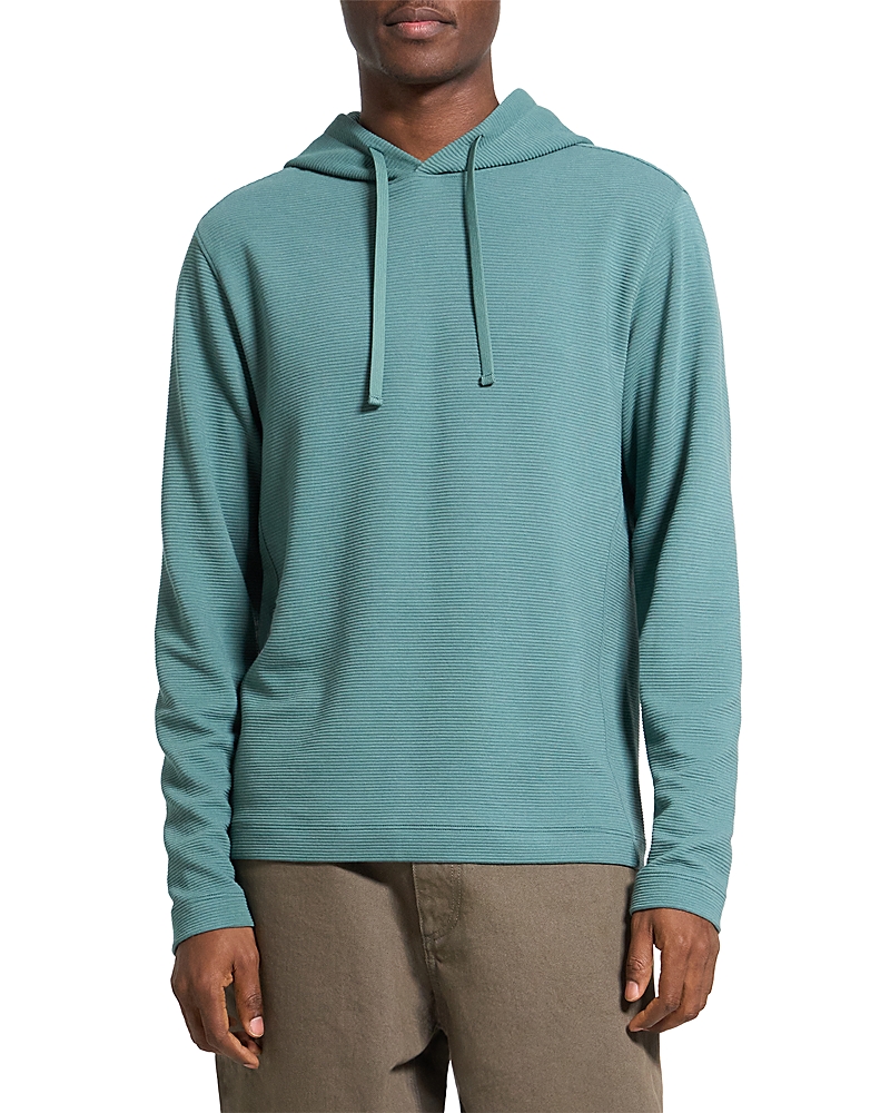 Theory Delroy In Studio T Jacquard Relaxed Fit Hoodie In Blue
