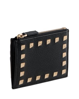Rockstud Leather Card Case