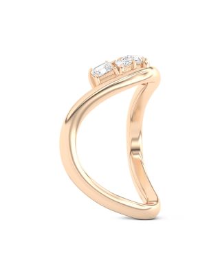 Certified Lab Grown Diamond Mixed Cut Gaudi Mosaic Curve Ring in 14K Yellow Gold, 0.515 tcw