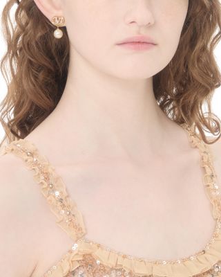 VLogo Signature Drop Earrings, 0.8"L