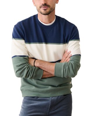 Relaxed Fit Color Block Crewneck Sweater