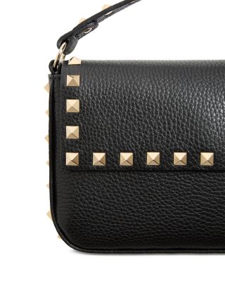 Rockstud Pebbled Leather Shoulder Bag 