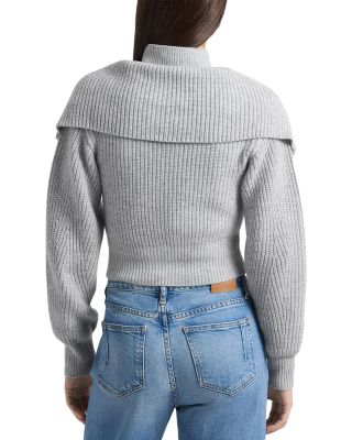 Jayne Wool Zip Front Layered Sweater