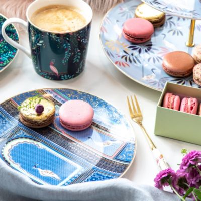 Sara Miller India Mug & Tray Set, Elephant's Oasis