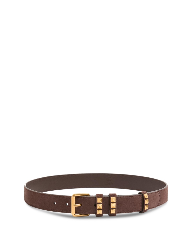 Valentino Garavani Valentino Women's Flaneuse Suede Leather Belt in Brown