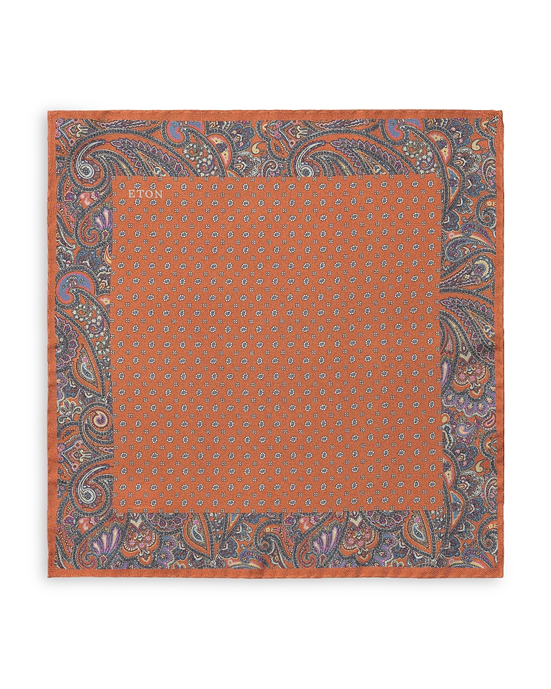 Eton Paisley Silk Pocket Square