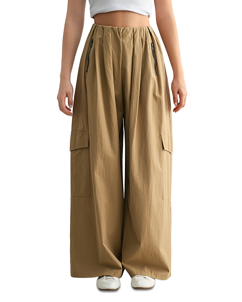 Luvee Mable Front Zip Flap Patch Pocket Pants