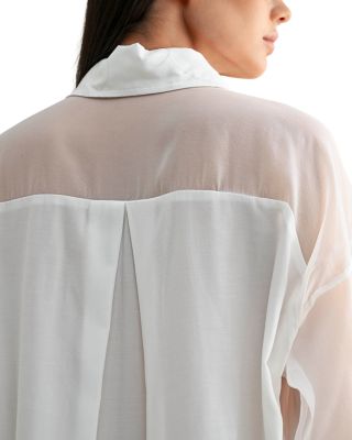 Organza Contrast Oversized Shirt  