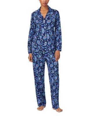 Long Sleeve Notch Collar Long Pant Pajama Set