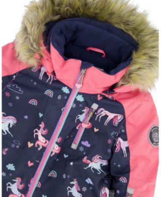 Girls' One-Piece Play Snowsuit Unicorn - Little Kid