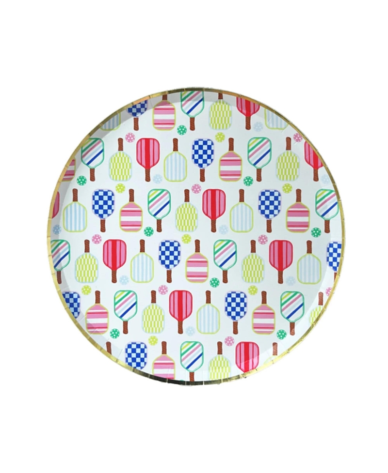 Jollity & Co Pickleball Social Club Paper Dinner Plates, Set Of 8 In Multi